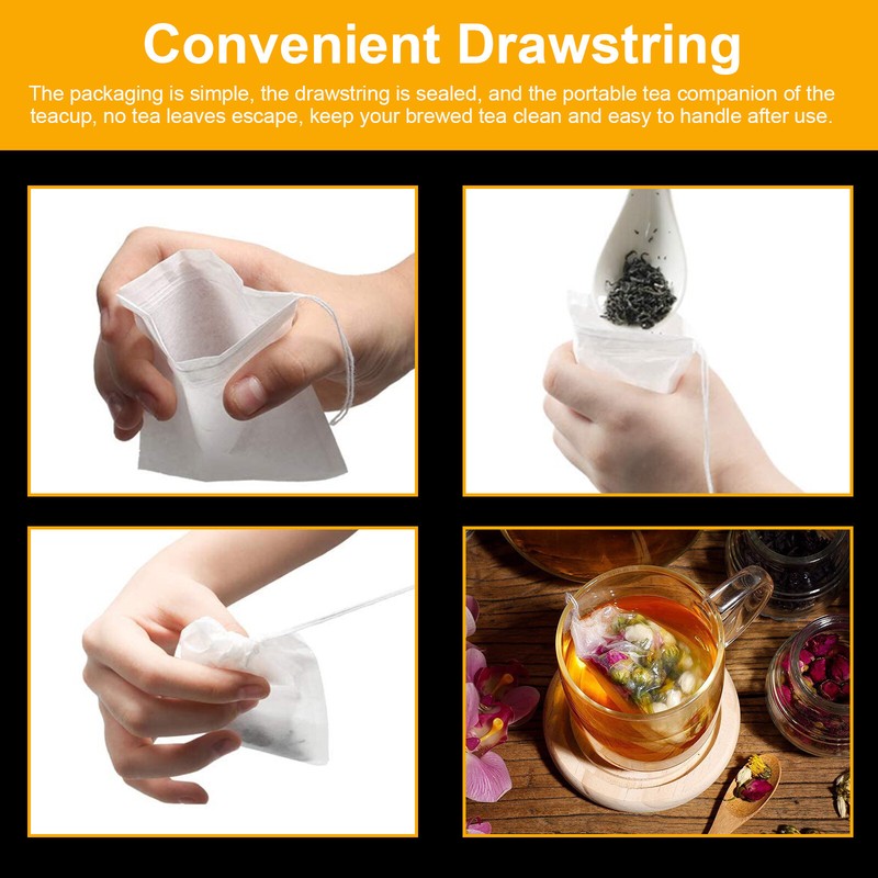 400Pcs Tea Bags Disposable Drawstring Flip Empty Teabags Herb Loose Teas Filters gallery