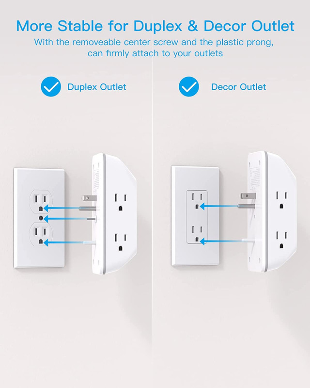 Outlet Extender with Night Light, Multi Plug Outlet, USB Wall Charger Surge Pro gallery