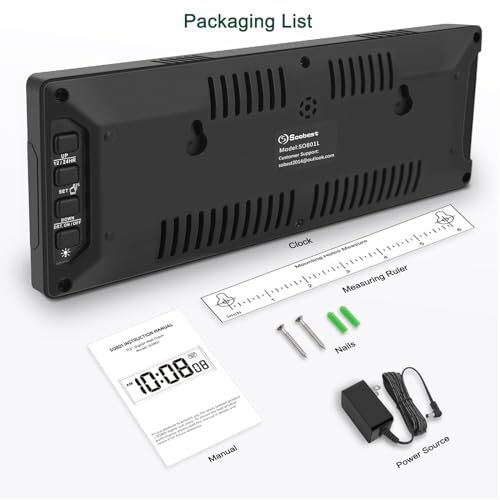 Digital Clock Wall Clock with Seconds Electric Clock Plug Auto DST Dimmer gallery