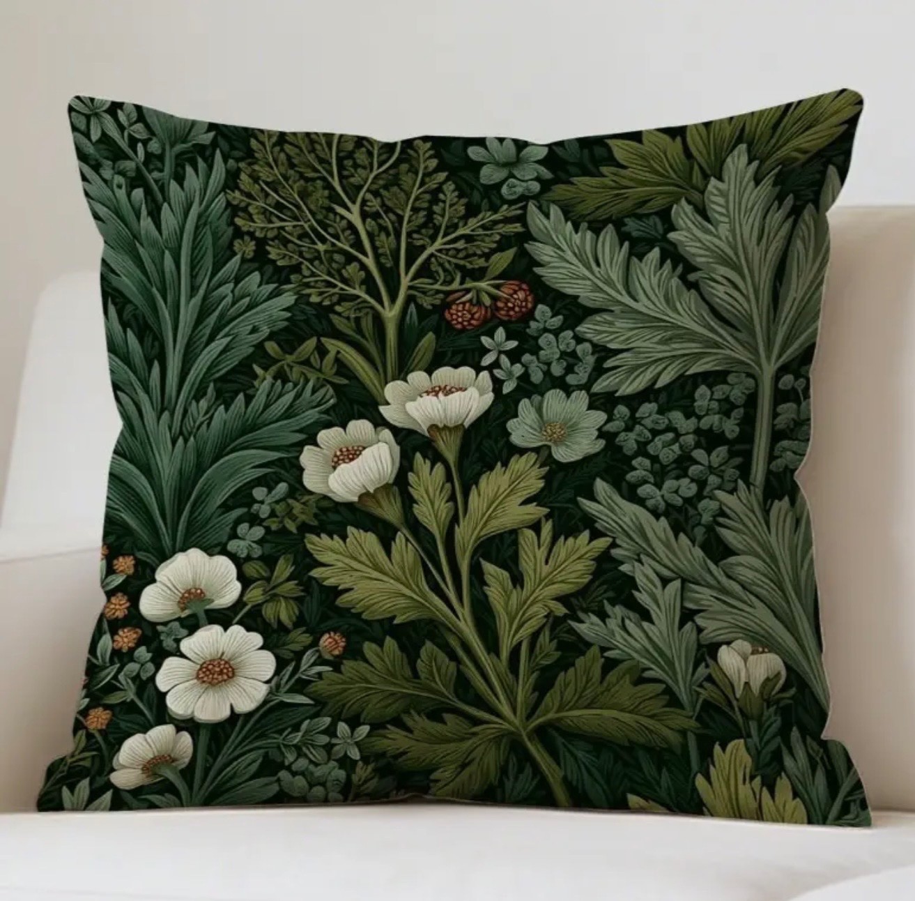 Pillow Cover William Morris Botanical Floral DOUBLE SIDED 18 x 18 9098 gallery