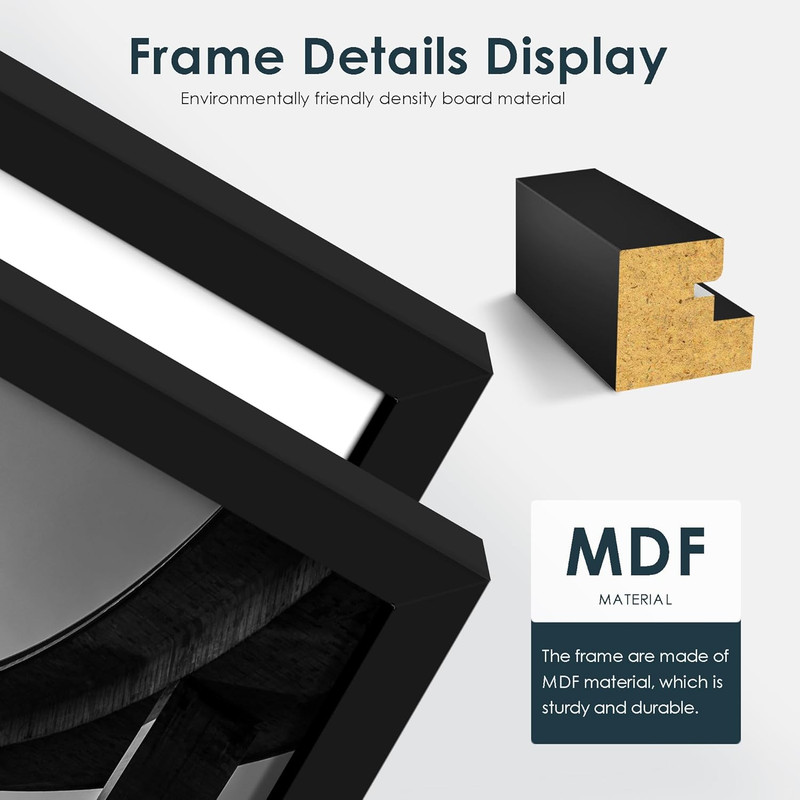 18X24 Frame 5 Pack, Black Poster Frames 18 X 24 for Horizontal or Vertical Wall gallery