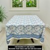 India Arts Hand Block Print Tablecloth 72x72 Square, 100% Cotton Blue Green F... gallery