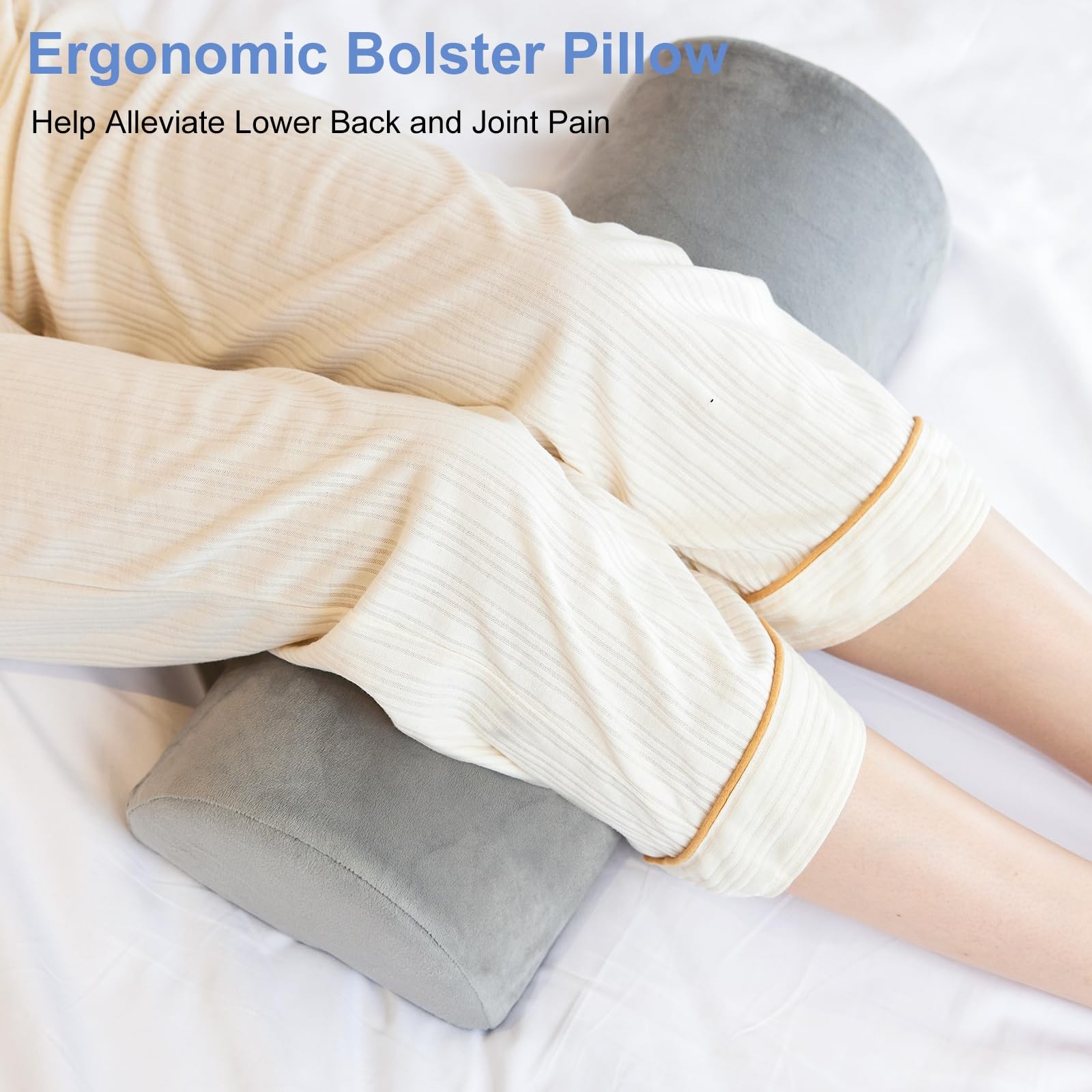 Knee Pillow for Back Sleeping, Memory Foam Bolster Pillow for Legs, Under Kne... gallery