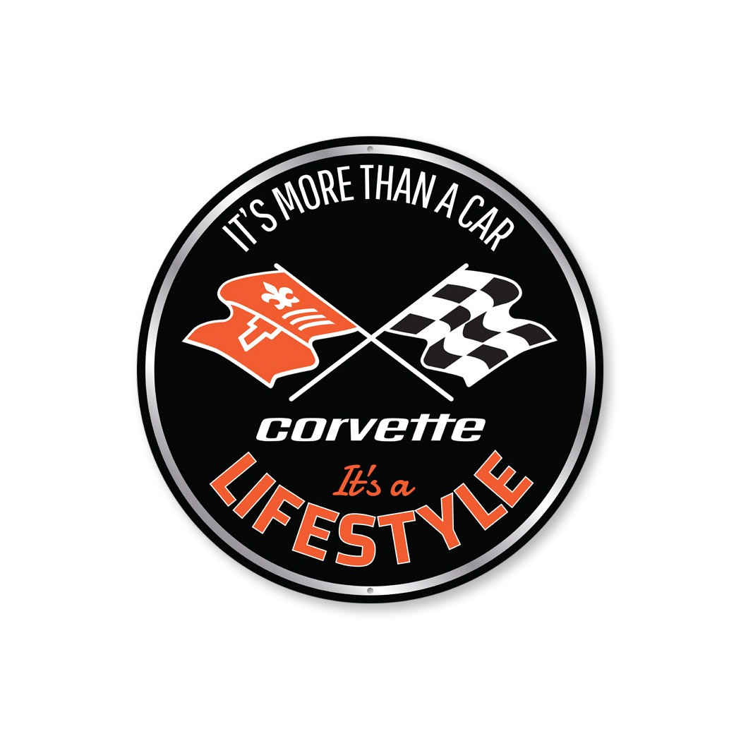 Aluminum Chevy Corvette Signs More Than A Car Its Lifestyle Round Novelty Sign gallery
