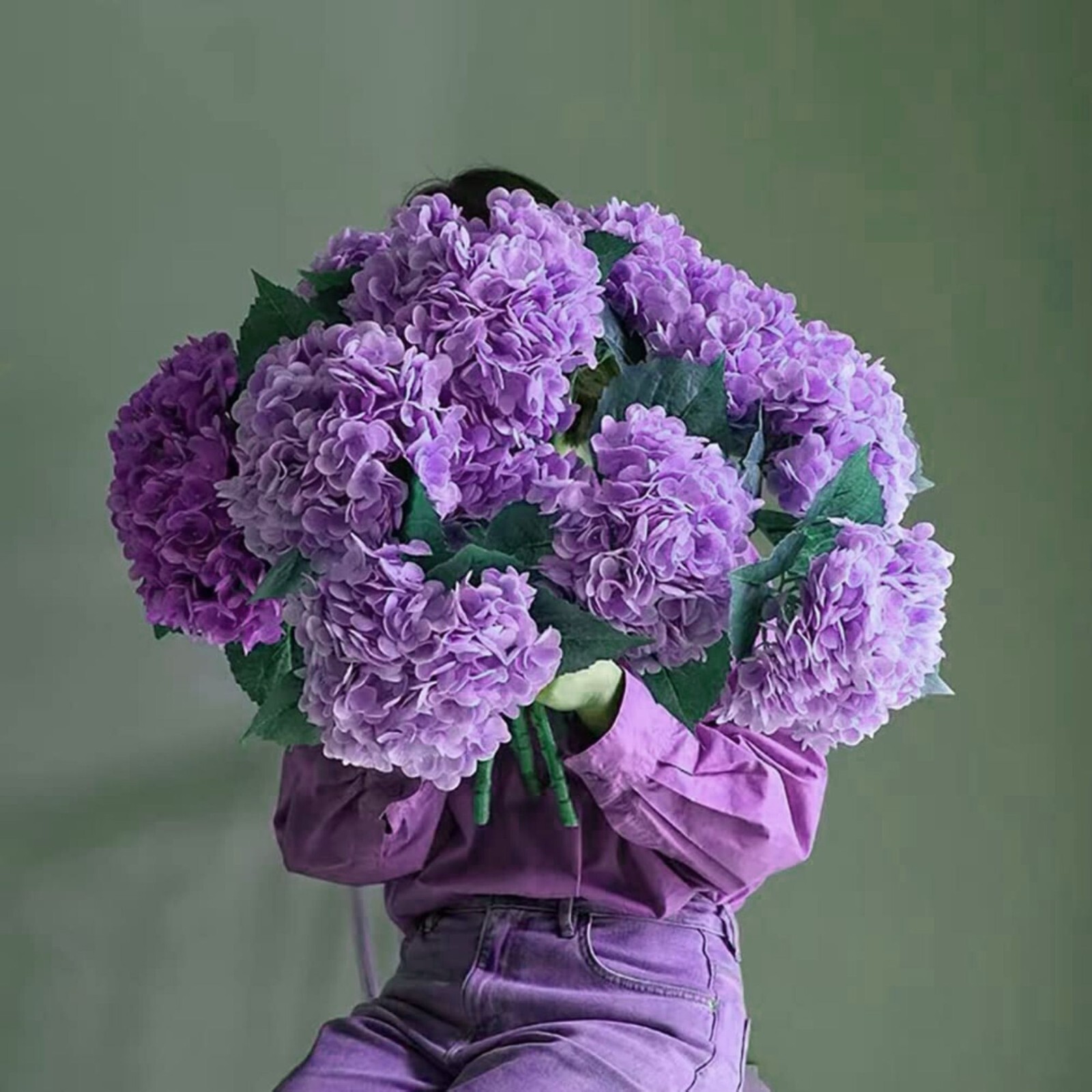 3pcs 25in Artificial Realistic Hydrangea Flowers 3D Real Touch 25in Extra Long gallery