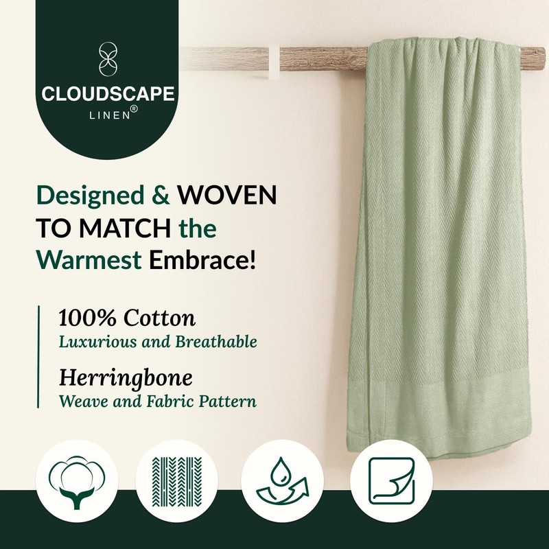 Cloudscape Linen Cloudscape Cotton Throw Blanket For Couch - 100 Cotton Gauze gallery