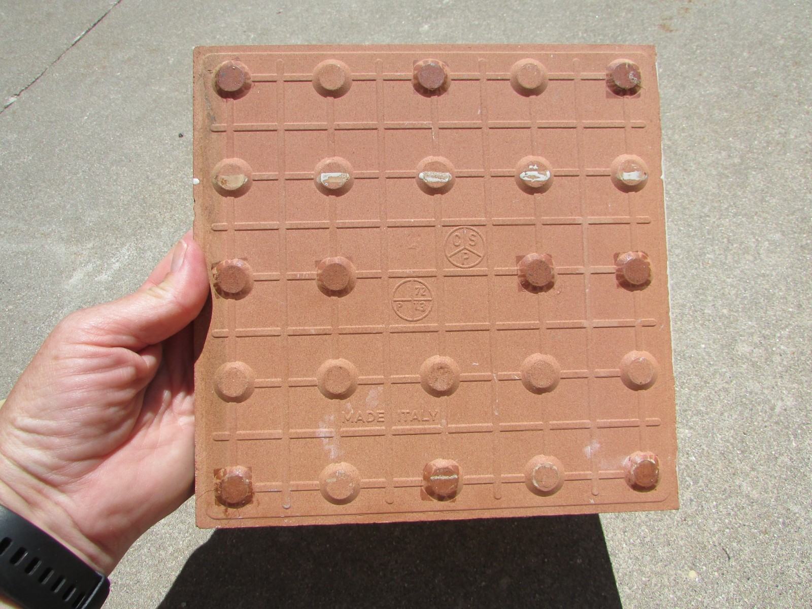 Beige Brown Blue White Patterned 8" Square Tile ITALY P72-73 Home Decor Accent gallery