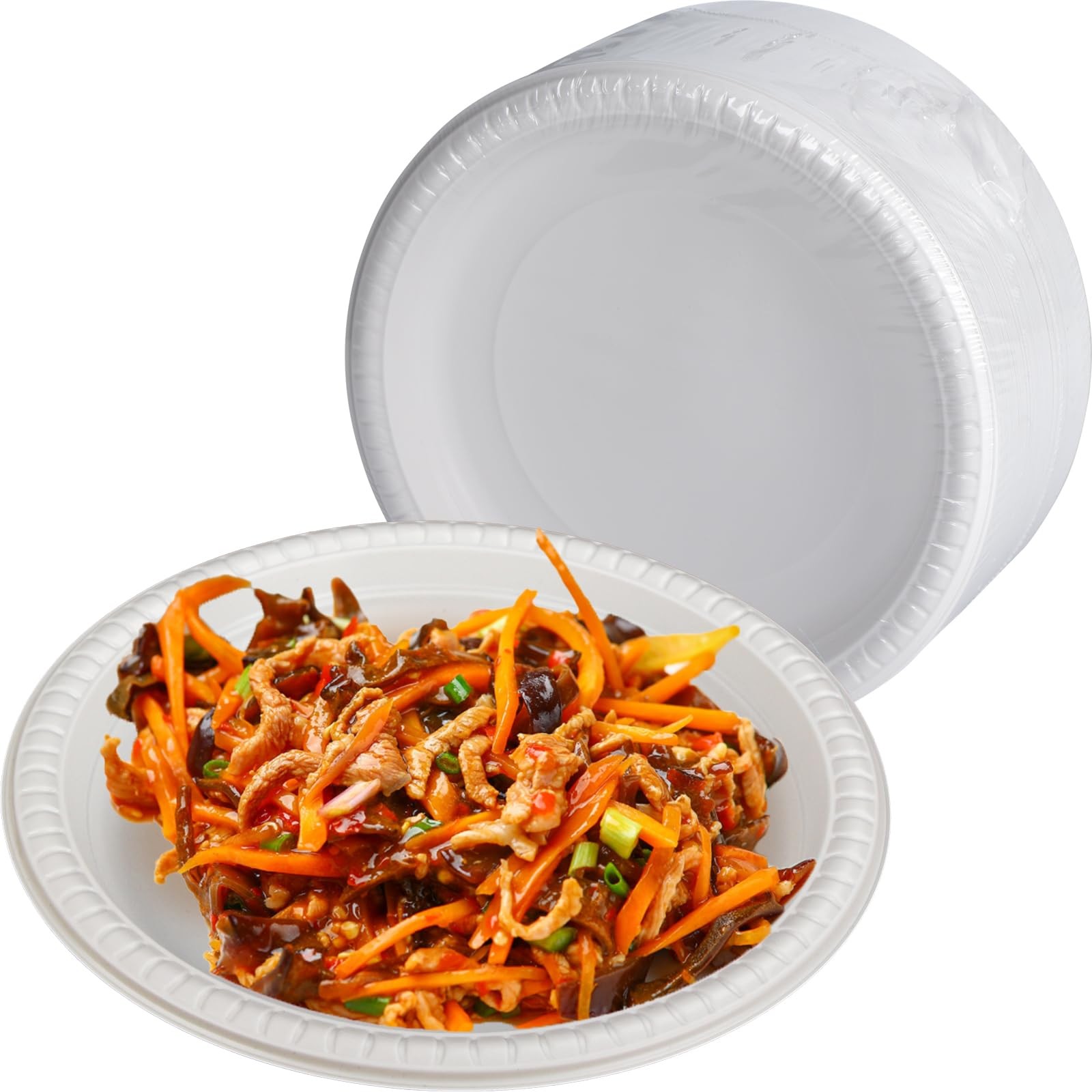 150 Pack 10" White Disposable Plates Heavy Duty - Shrink Wrapped Ready to Use gallery