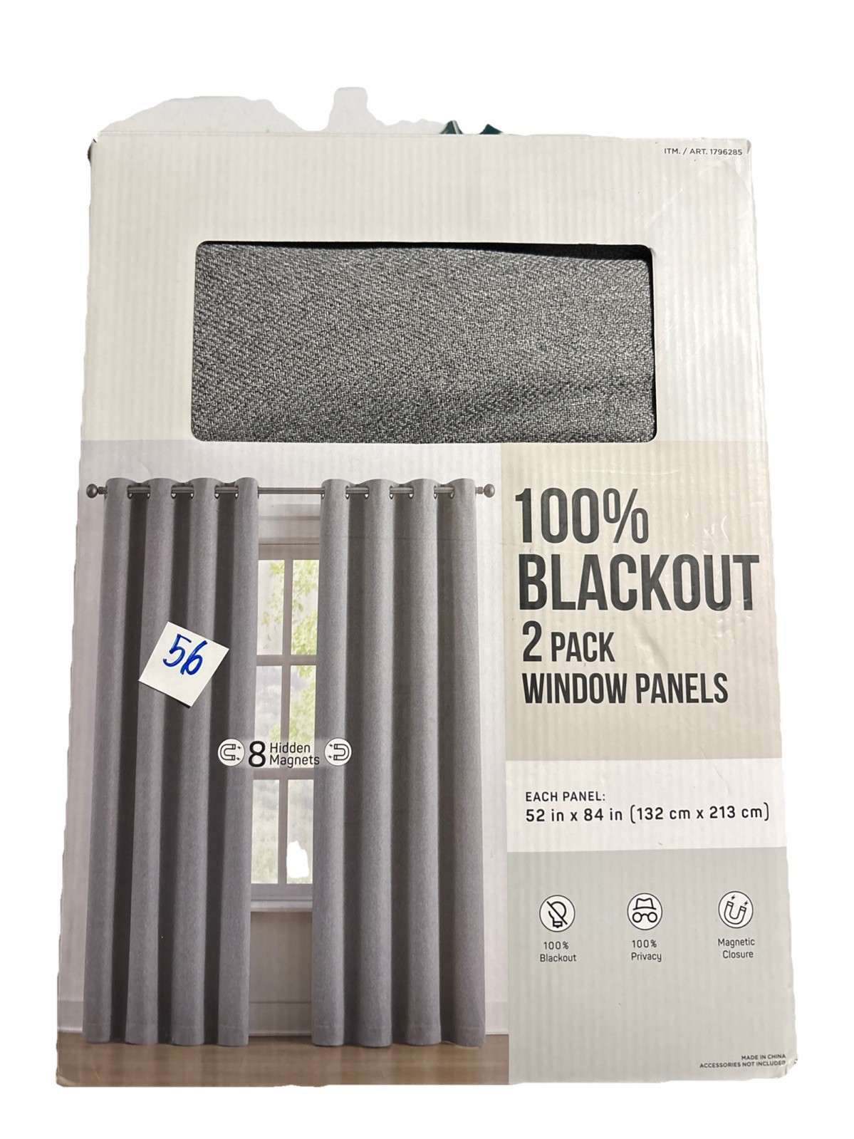 Piper Blackout Curtain 2 Pack Window Panels 52" x 94" In Each Gray New (100C) gallery
