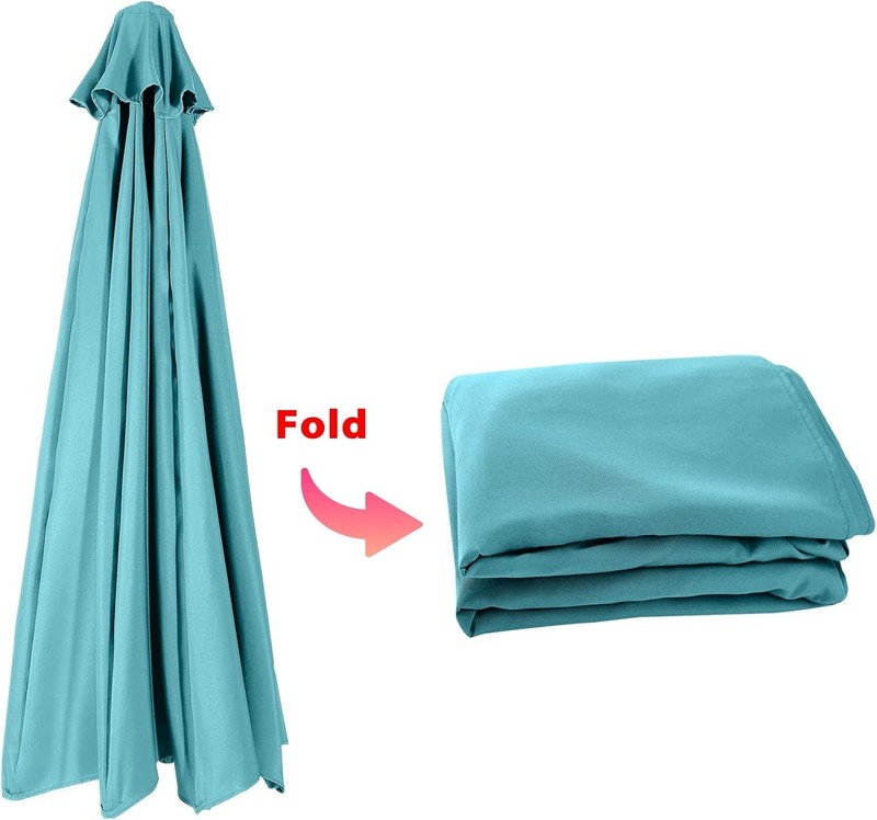 9ft Outdoor Umbrella Replacement Top, 8 Ribs, UV Protective Polyester, Turquoise gallery