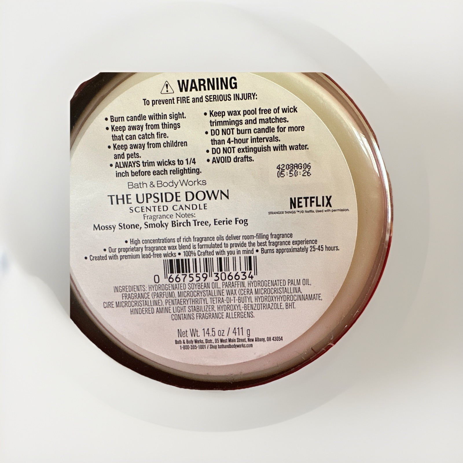 Bath & And Body Works Stranger Things The Upside Down Candle 3 Wick 14.5 Oz gallery