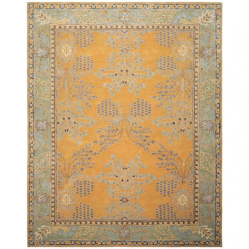Multi Size Gold Brown Hand Tufted Arts & Crafts/Mission Donegal Wool Area Rug gallery