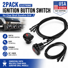 2Pack Electronic Ignition Button Switch for Char Broil Surefire Grill BBQ Kit