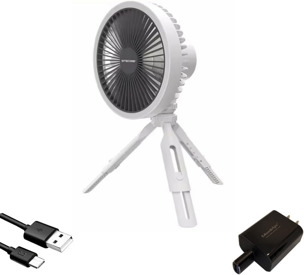 Nitecore NEF10 Rechargeable Portable Fan w/LED Ring Light,Flexible Ball Head Tri gallery