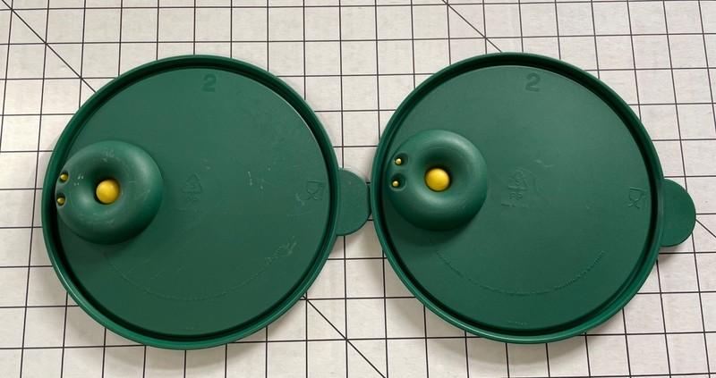 2 Tupperware 2649A Replacement Lids Only Dark Green Rock n Serve Vented 7” gallery