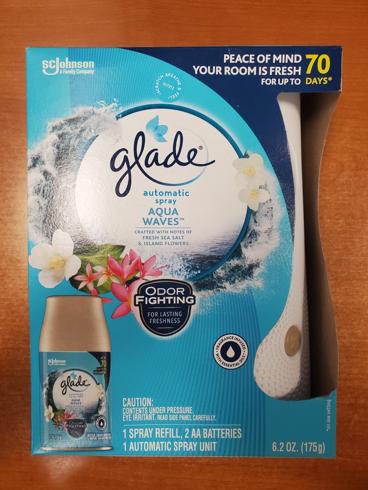 Glade Automatic Spray Kit 1 Automatic Unit + 1 Aqua Waves Spray Refill 1526-E15G