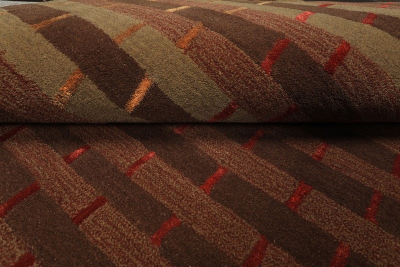 Multi Size Hand Tufted Wool & Bamboo Silk Raspberry Modern Plush Pile Rug gallery
