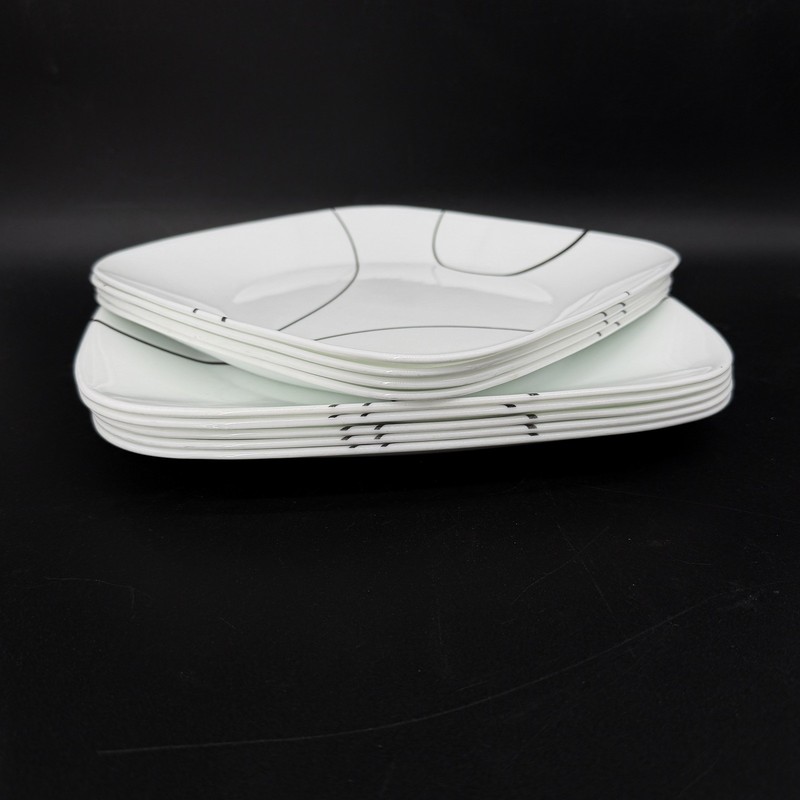 Corelle Square Simple Lines 10pcs Dinner & Lunch Plates gallery