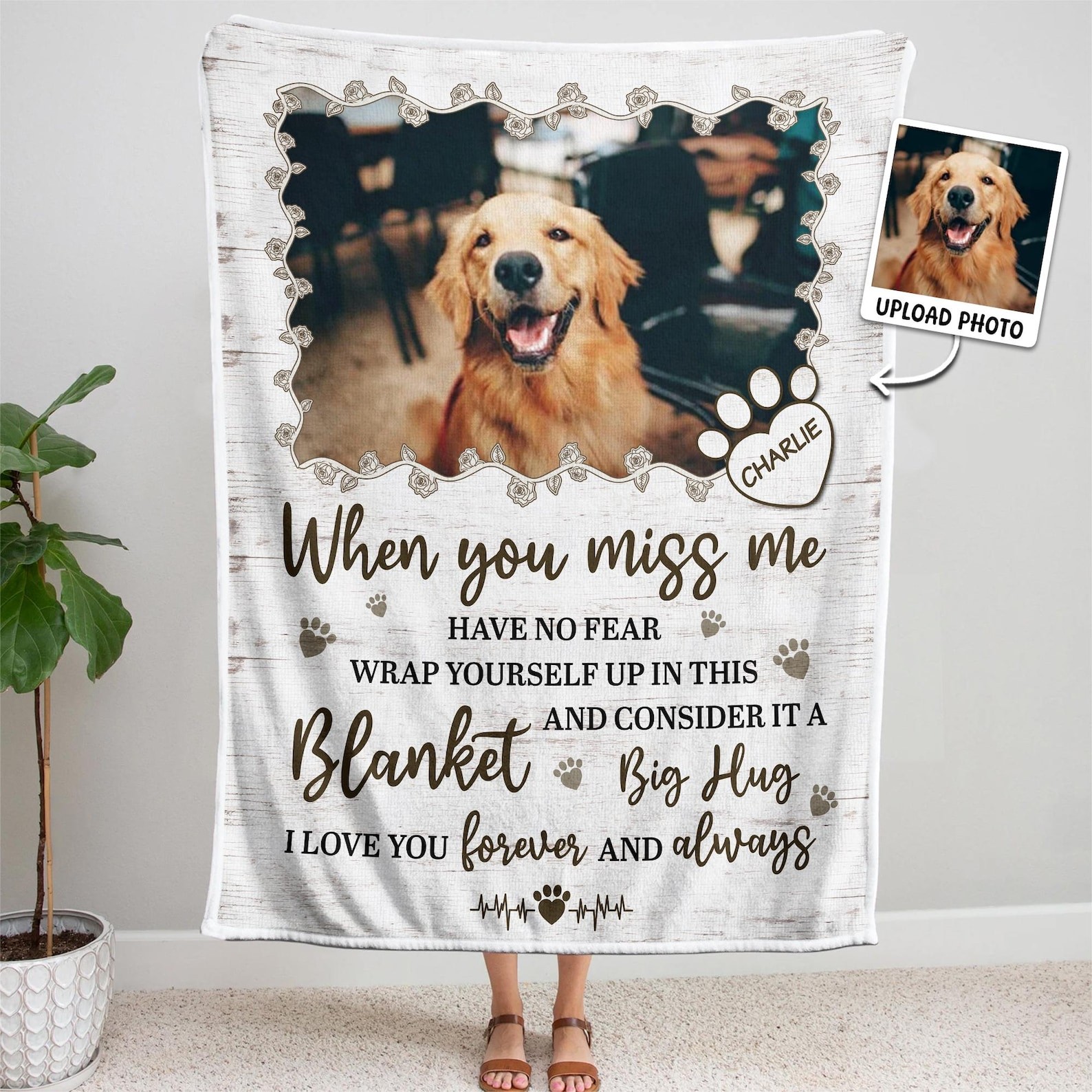 Personalized Pet Memorial Blanket – Custom Dog & Cat Loving Memory Photo Blanket gallery