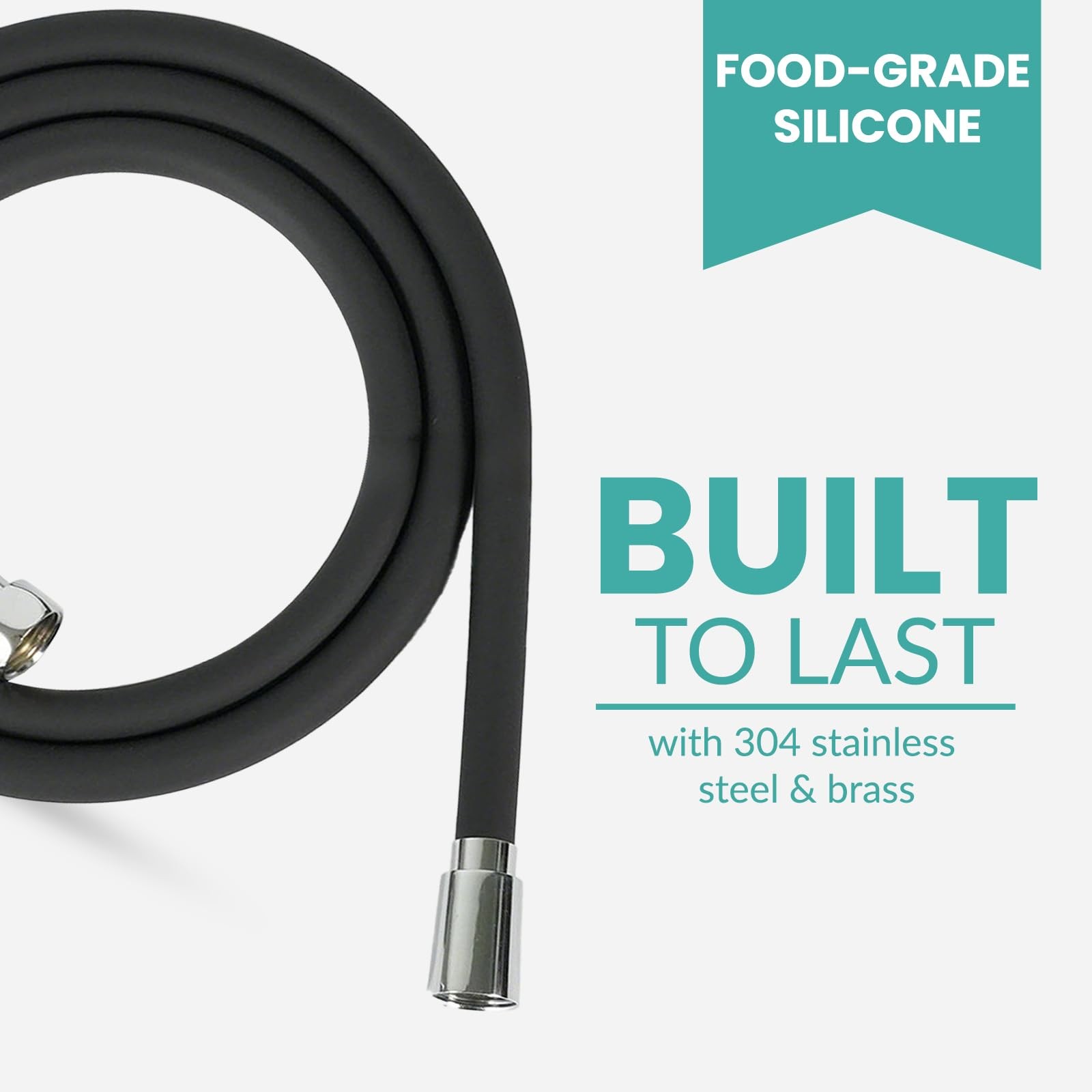 Silicone Shower Hose 59 Inches Black for RV Sprayer Bidet Pet Bathing gallery