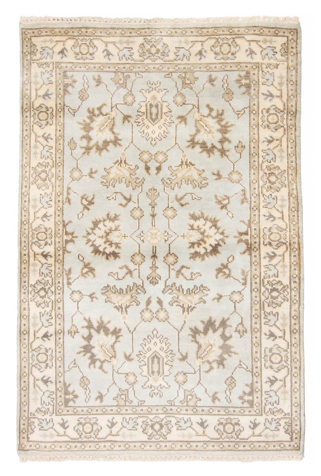 Hand Knotted Area Rug 4'1" x 5'9" Traditional Oriental Wool Carpet gallery