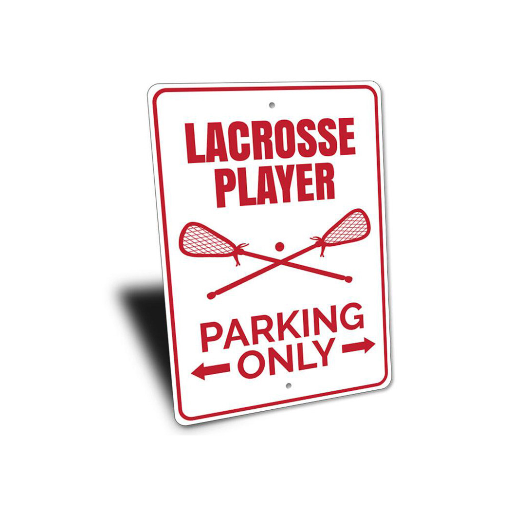 Lacrosse Player Parking Sign, Lacrosse Player Aluminum Metal Decor Sign gallery