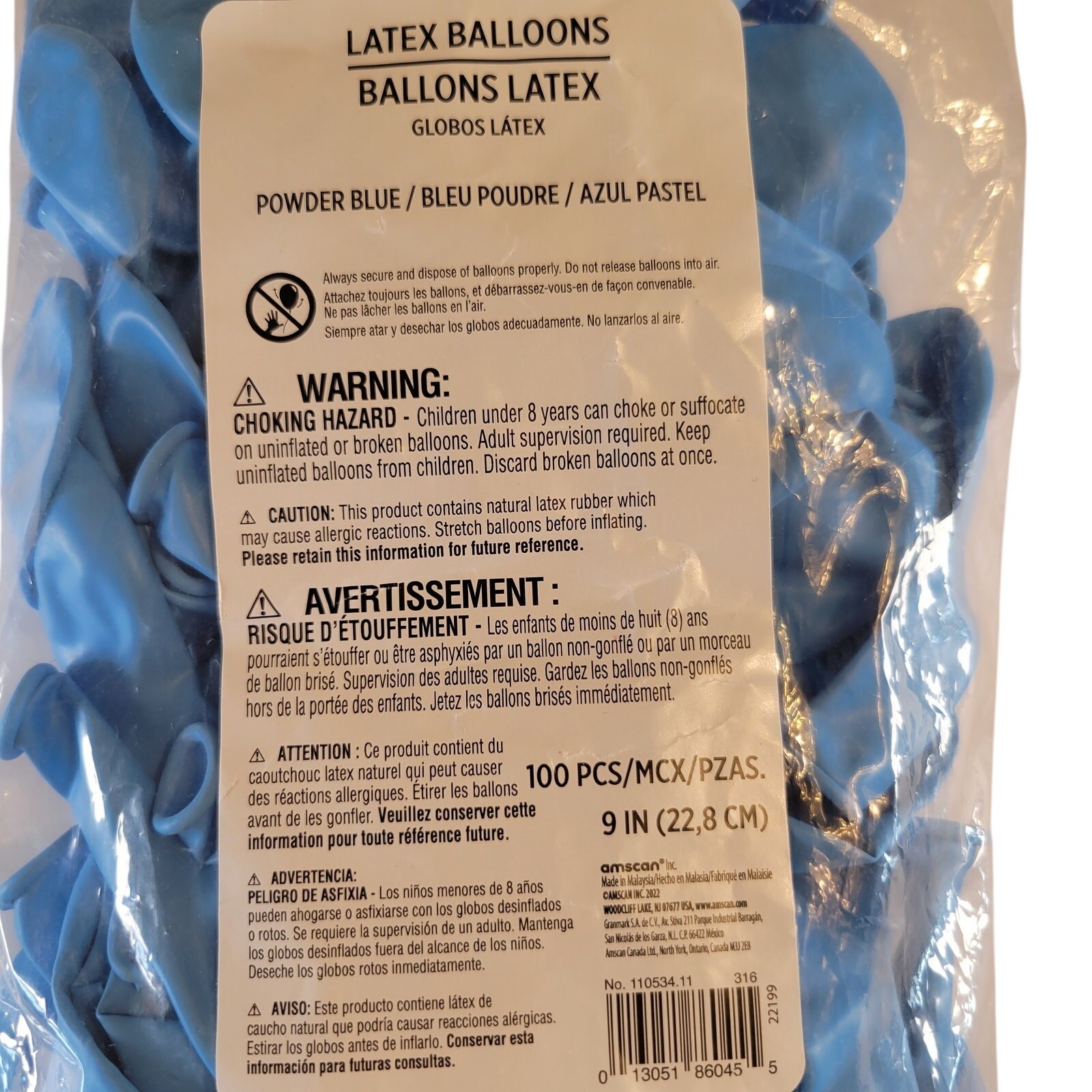 9” Powder Blue Latex Balloons 100ct – Party Decoration & Events Birthday Wedding gallery