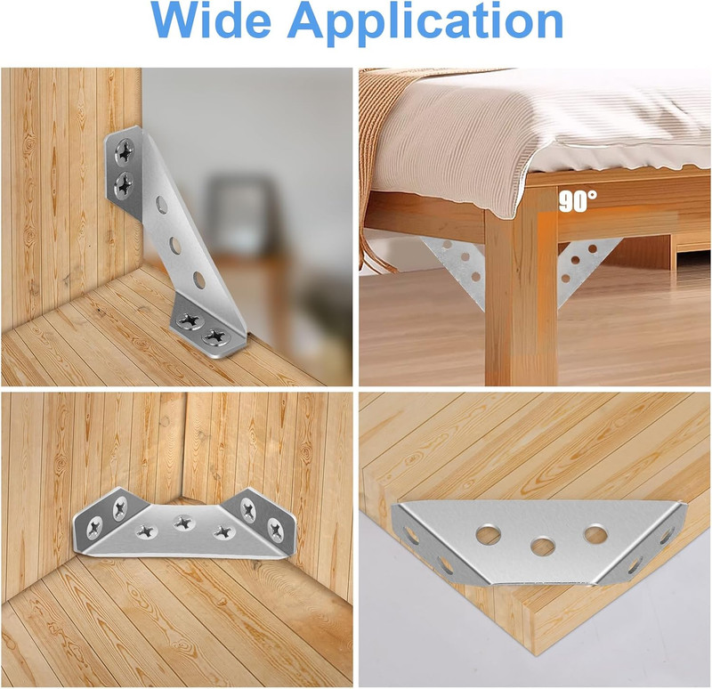 Lot Angle Corner Bracket Corner Brace Triangular Corner Connector For Furniture gallery