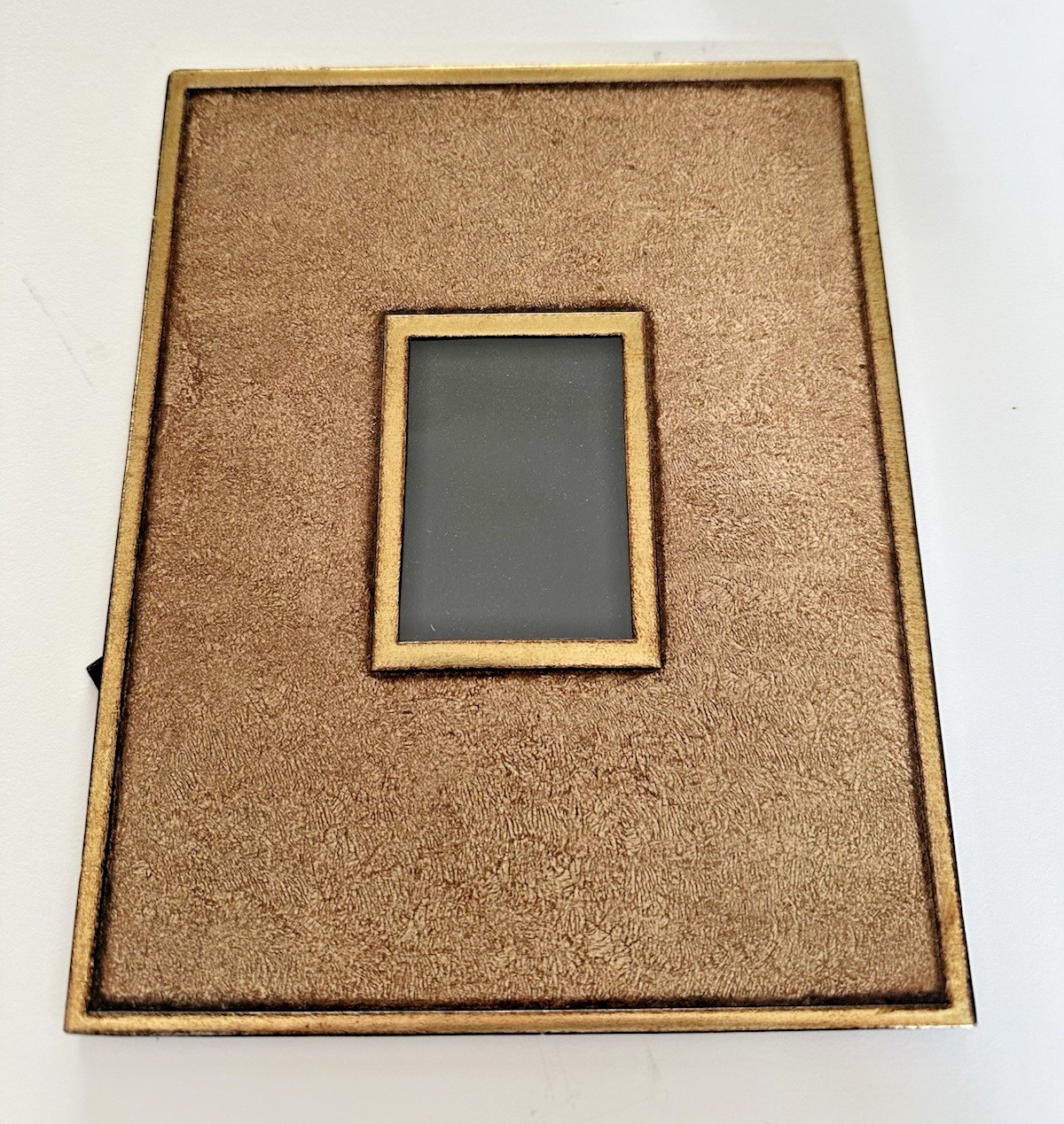 Elaborate Easel Back matting 8x10 outside, 2.25"x3.25" opening GOLD BROWN BEIGE gallery