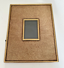 Elaborate Easel Back matting 8×10 outside, 2.25″x3.25″ opening GOLD BROWN BEIGE