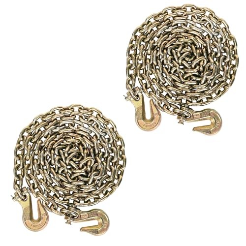 AAIN Trailer Safety Chains with Hooks | WLL 4,900 LBS 5/16 Inch - 20 FT 2 Pack gallery