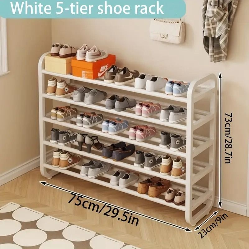 5-Tier Space-Saving Metal and Plastic Shoe Rack Organizer for Home gallery