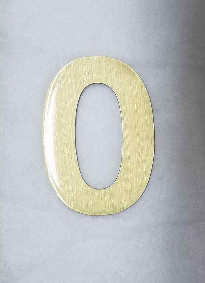 Single Solid Antique Brass House Numbers 4" Smooth Finish NEW 0,1,2,4,5,6,7,8,9 gallery
