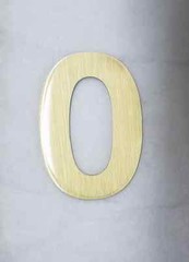 Single Solid Antique Brass House Numbers 4″ Smooth Finish NEW 0,1,2,4,5,6,7,8,9