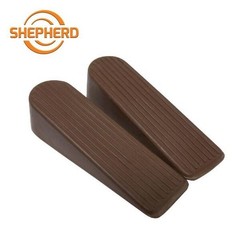 2 Pack Shepherd Brown Rubber Door Stops with Non-Marring Base Resists Scratches