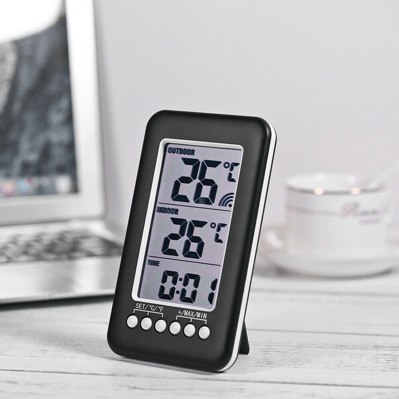 Digital Thermometer Clock Temperature Wireless Transmitter Meter Indoor/Outdoor gallery