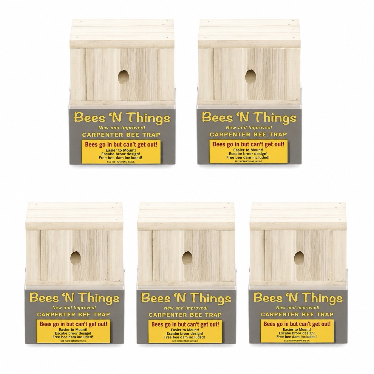 New Bees 'N Things Outdoor Carpenter Bee Traps - Lot of 5 gallery