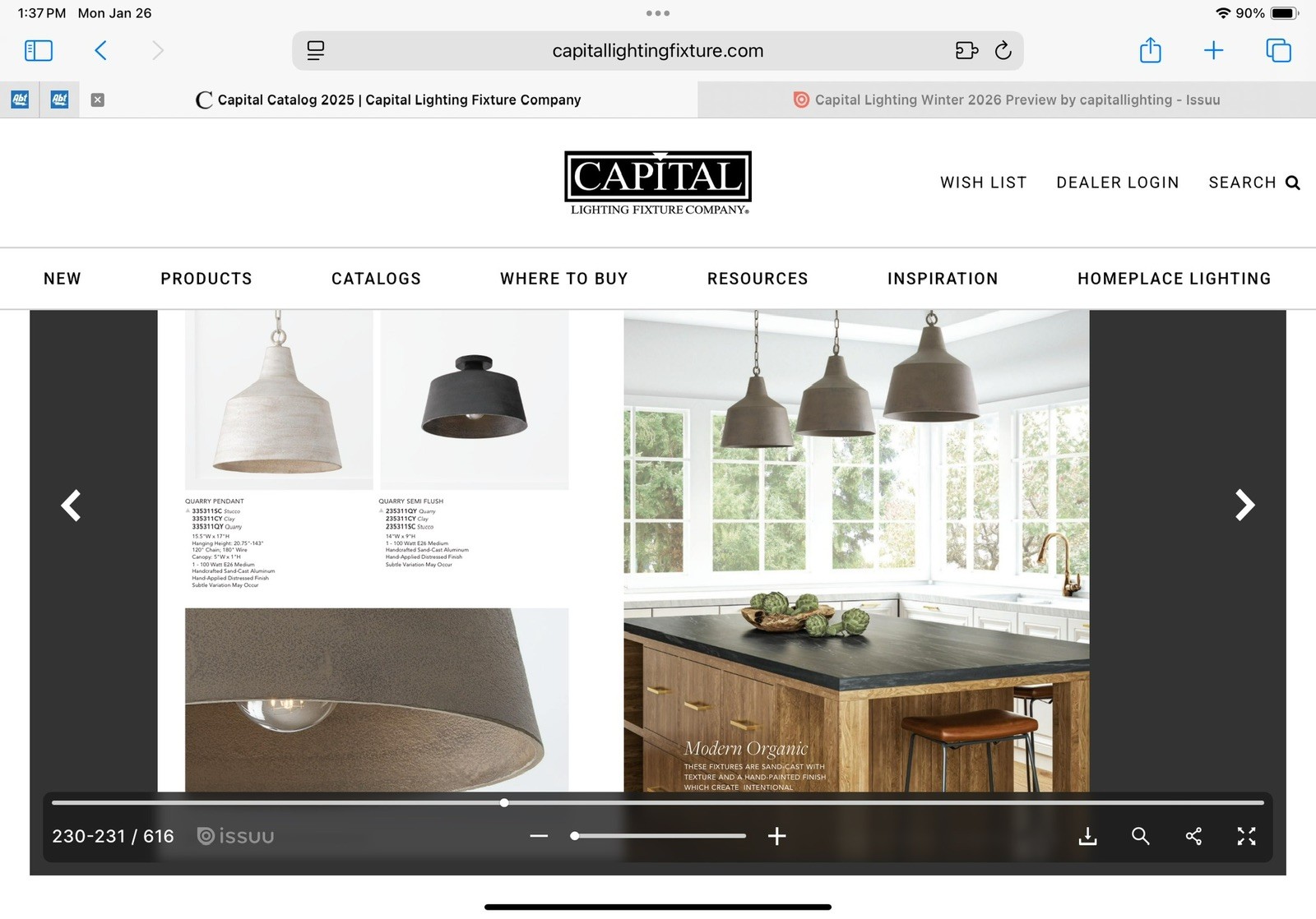 Capital Lighting Fixtures 335311CY OPEN BOX Quarry Pendant Clay gallery