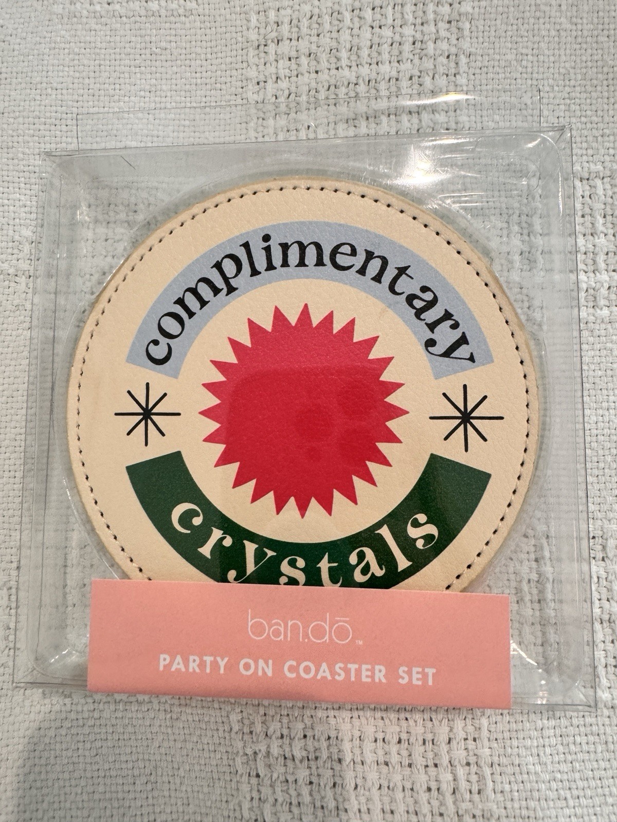 ban.do Coaster Set 4 Party On Poolside Fries Complimentary Crystals New gallery