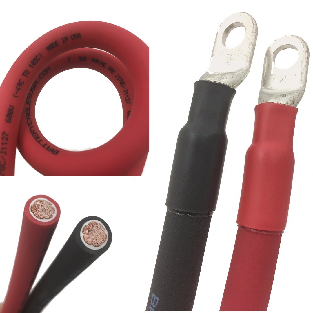 2 AWG Gauge Copper Battery Cable Power Wire Car, Marine, Inverter, RV, Solar gallery