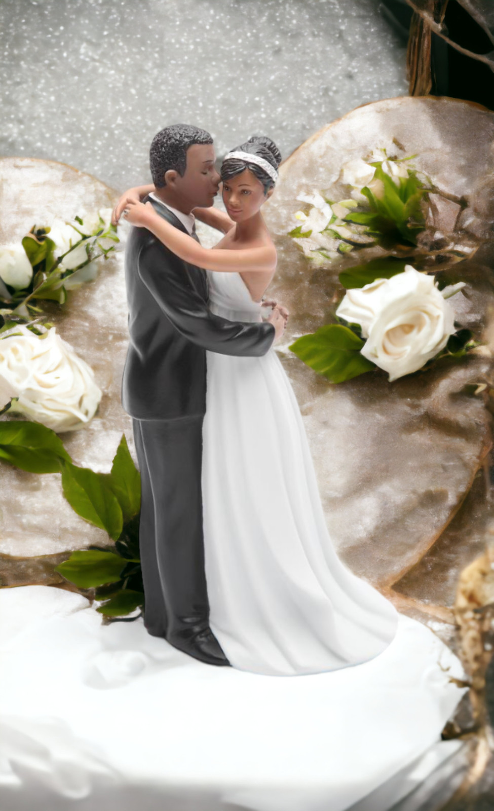 Ceramic African American Wedding Bride and Groom Couple Figurine, Wedding Décor, gallery