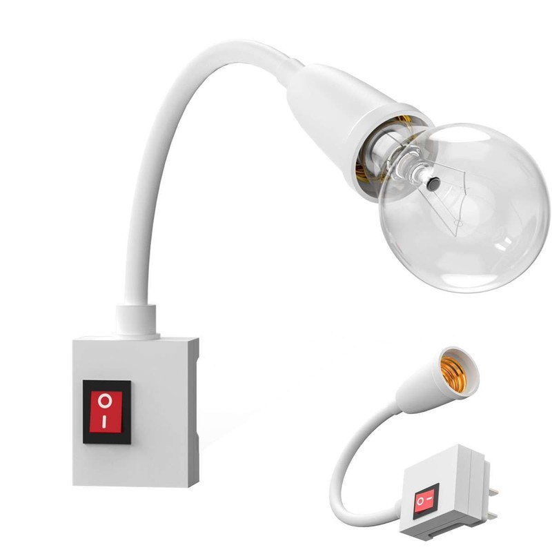 E27 Light Bulb Lamp Holder Base Adapter 360° Gooseneck Extender Wall Socket Plug gallery