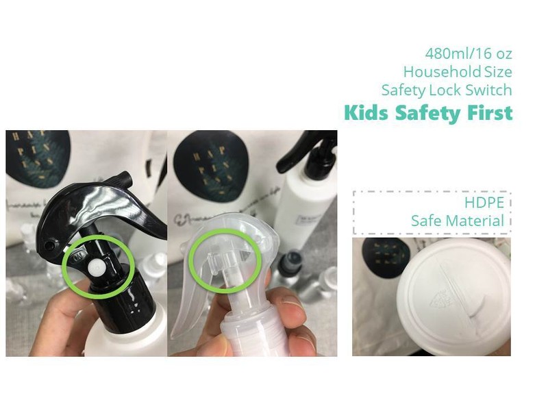 8PCS HDPE Plastic spray bottles 16oz alcohol botellas de spray for virus protect gallery