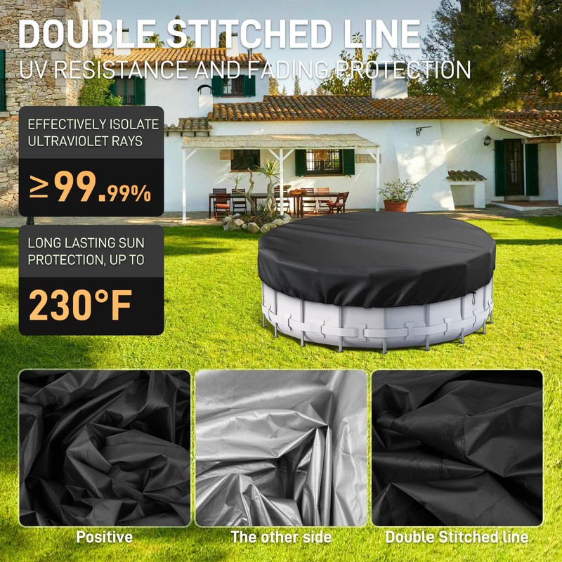 21 Ft round Winter Pool Cover with Fast Tightening Patented Ratchet,Pool Covers gallery