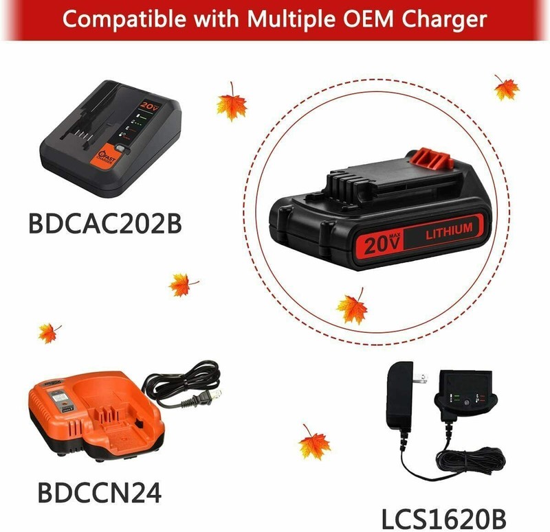 2x 20V Battery 3.0Ah Replacement for Black Decker 20V Lithium LBXR20 LB20 gallery