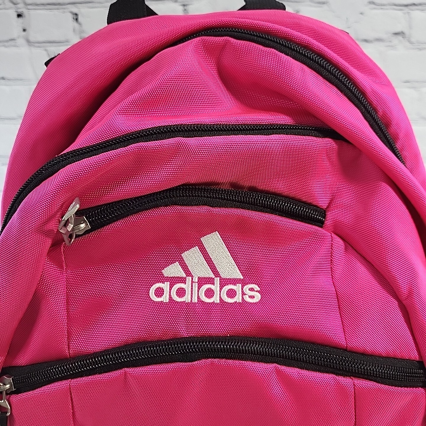 Adidas Pink Backpack Girls School Bag Multi Compartment Pockets 2