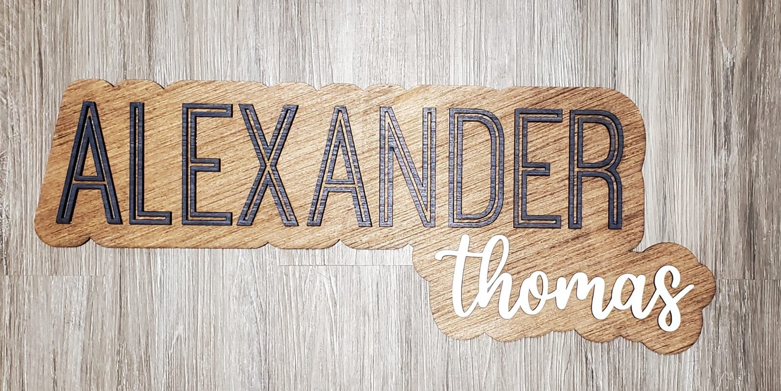 Custom Cursive Wooden Name Sign, Baby Name Wooden Kids Room Decor Art gallery