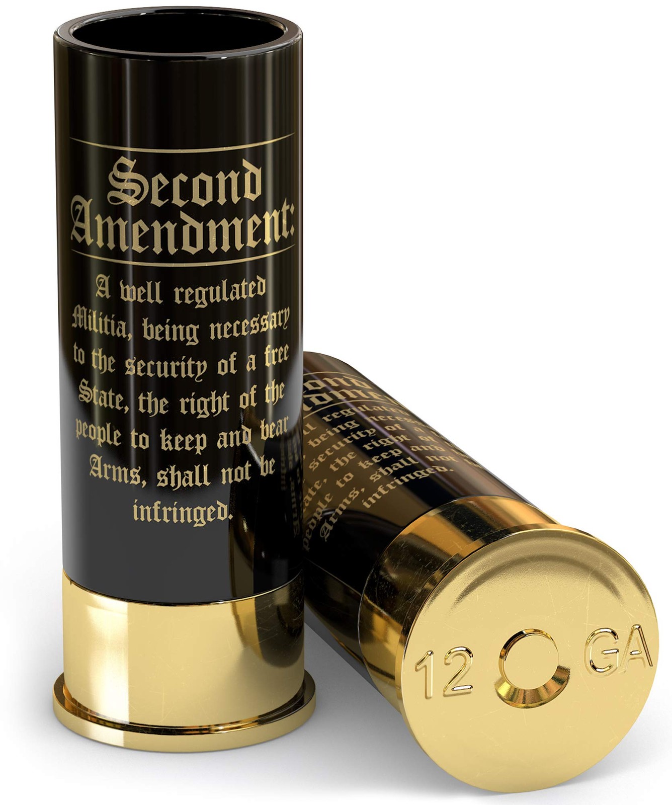 2nd Amendment 12 Gauge Shot Glasses - Set of 4 - American 2 Ounces, Black gallery