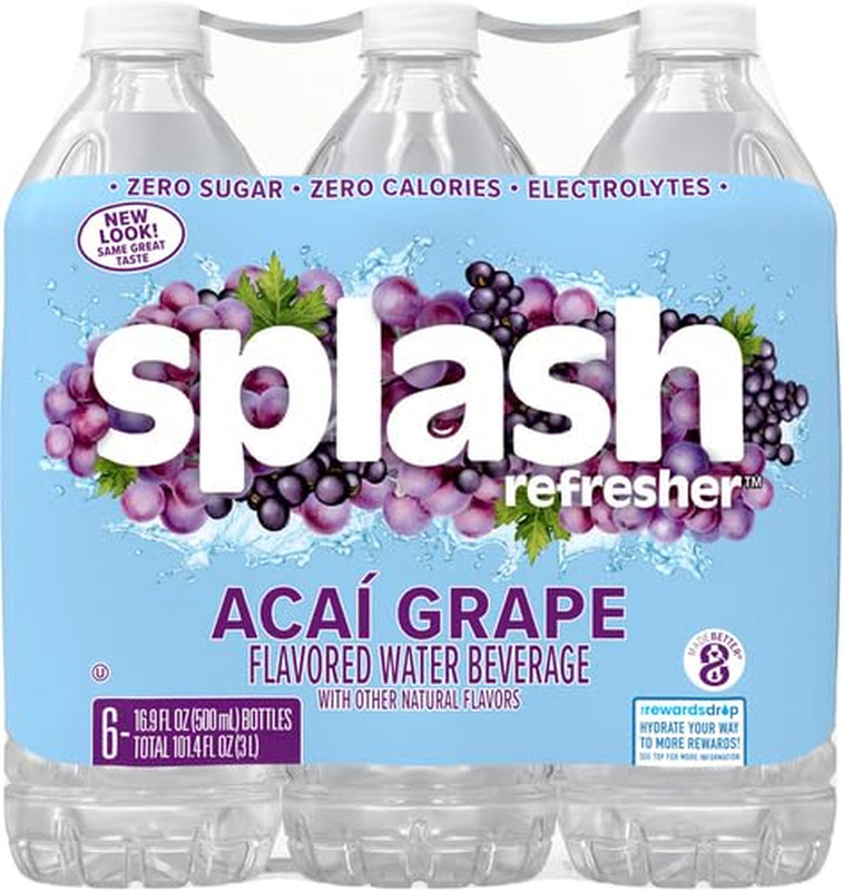 Splash Refresher Acai Grape Flavored Water, 16.9 Fl Oz, Plastic Bottle Pack of 1 gallery