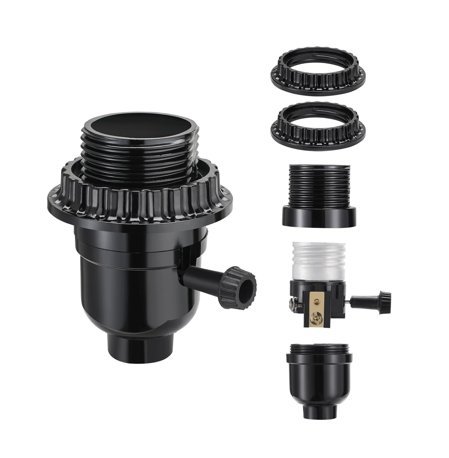 Durable Medium Base Lamp Socket with 2 Shade Rings for Easy Replacement gallery